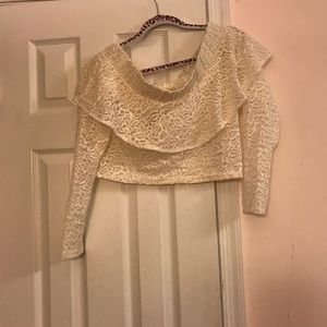 NWT ASOS Lace Off Shoulder Crop Top